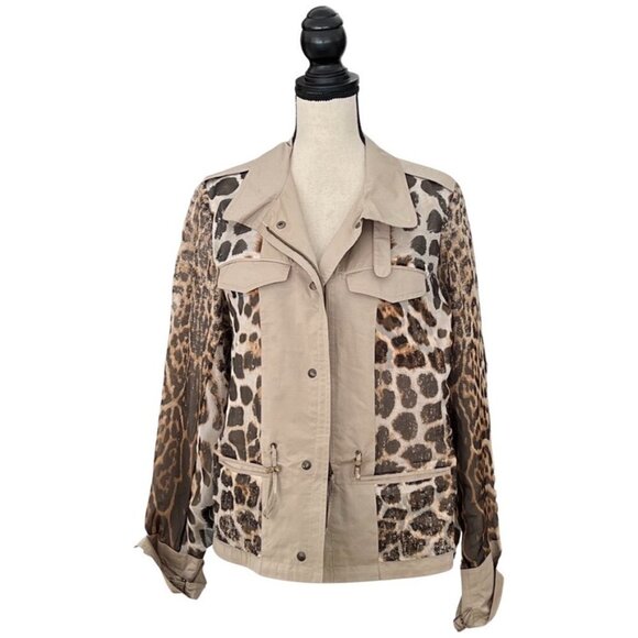 Yves Saint Laurent reversible beige animal print spring jacket - Picture 1 of 8